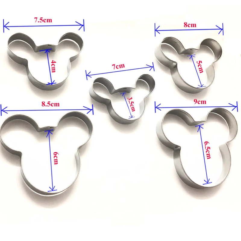 5 шт. из нержавеющей стали Микки Маус форма лица резак для печенья форма для печенья бутерброды резаки кухонный инструмент для детей