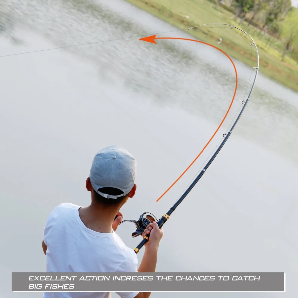 Fibra de Carbono Vara de Pesca Enfrentar de Pesca Sougayilang Telescópica Fiação Portátil Isca 1.8m-3.3m 99% 19 Esporte e Lazer