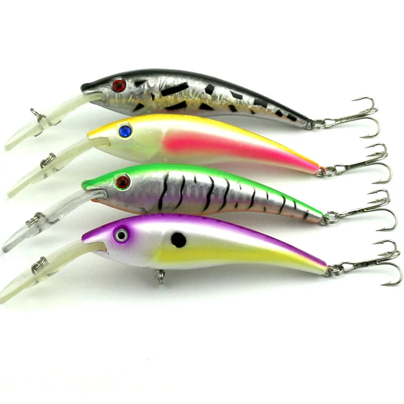 HENGJIA 8pcs 12CM 15.6G 4hook plastic fishing lures pike leurre peche