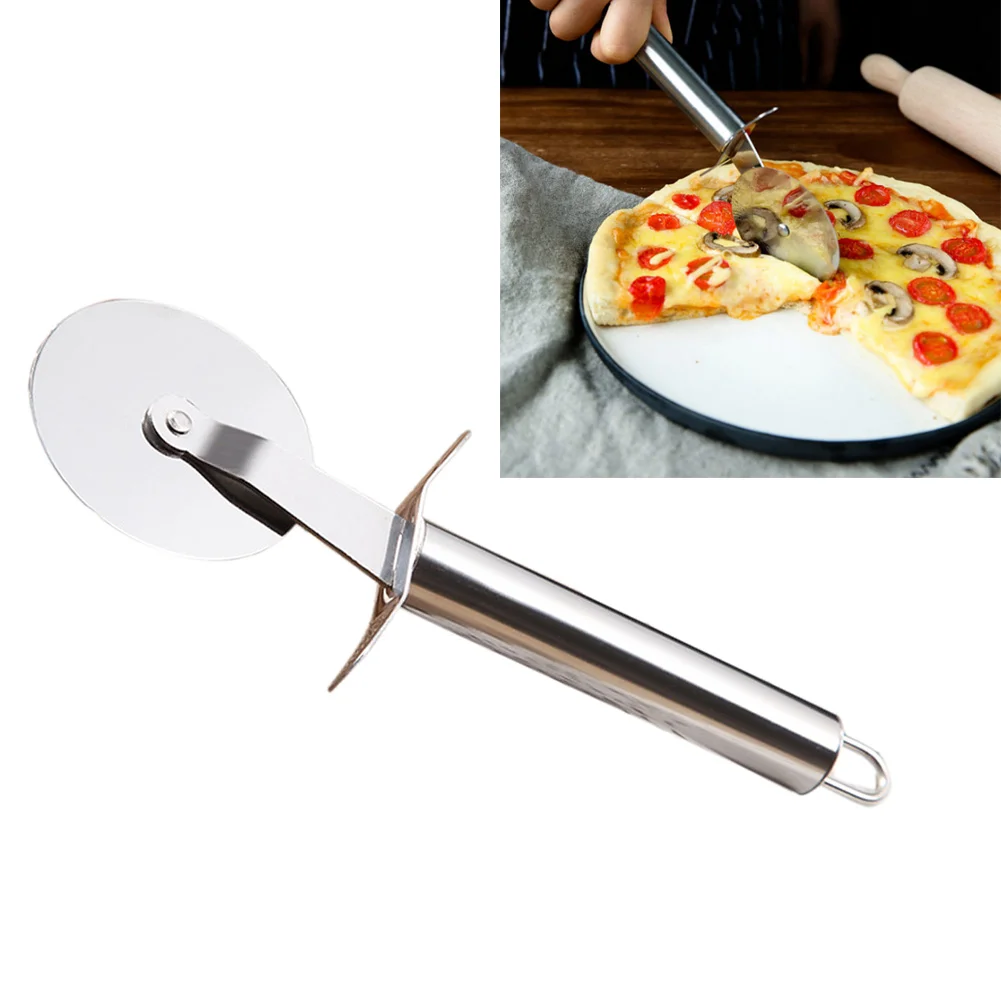 

Pizza Cutter Round Wheel Roller Stainless Steel Finger Protection Kitchen Tool For Cake DC156