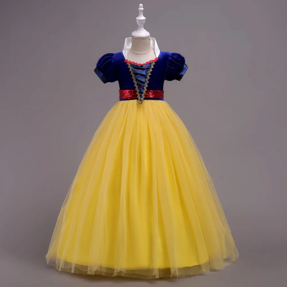 

2018 New Snow Queen Elsa Dresses Elza Costume Princess Anna Elsa Dress for Girls Dresses Vestidos Children Cosplay party Clothes