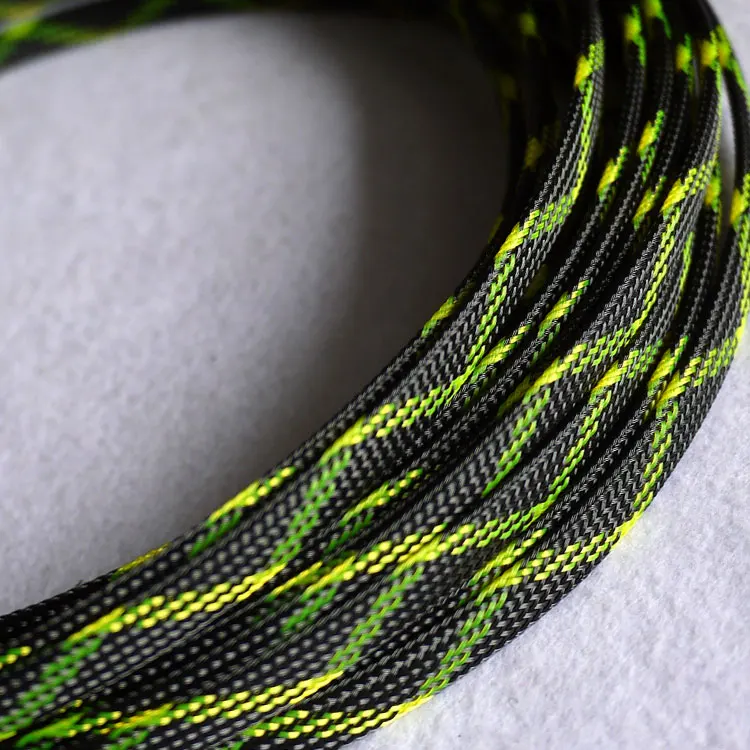 10 м 10 мм кабельный рукав шифрование ПЭТ змеиная сетка 3 провода Защитная кабельная втулка проволочная сетка нейлон шок для наборов кабелей - Цвет: Black Yellow Green