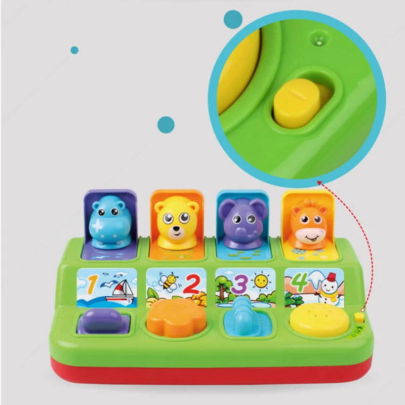 Интерактивная всплывающая игрушка с животными для малышей, Детские Обучающие Развивающие игрушки, детские электронные обучающие игры