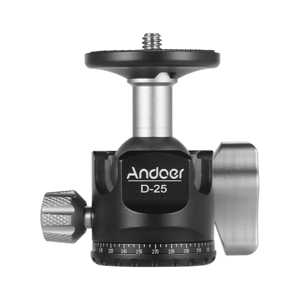Andoer CNC обработка двойной Нотч шаровая Головка мини-шаровая Головка низкий центр тяжести для штатива монопод для Canon Nikon sony DSLR