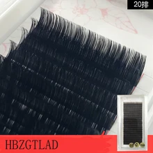HBZGTLAD Новинка 20 рядов 0,07 мм 0,1 мм норковые ресницы для наращивания, накладные ресницы для наращивания, индивидуальные натуральные ресницы