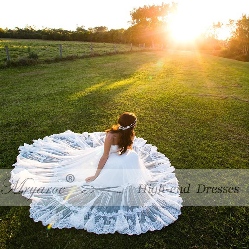 Mryarce Бохо шикарное кружевное богемное свадебное платье Милая Линия хиппи стиль Роскошные свадебные платья
