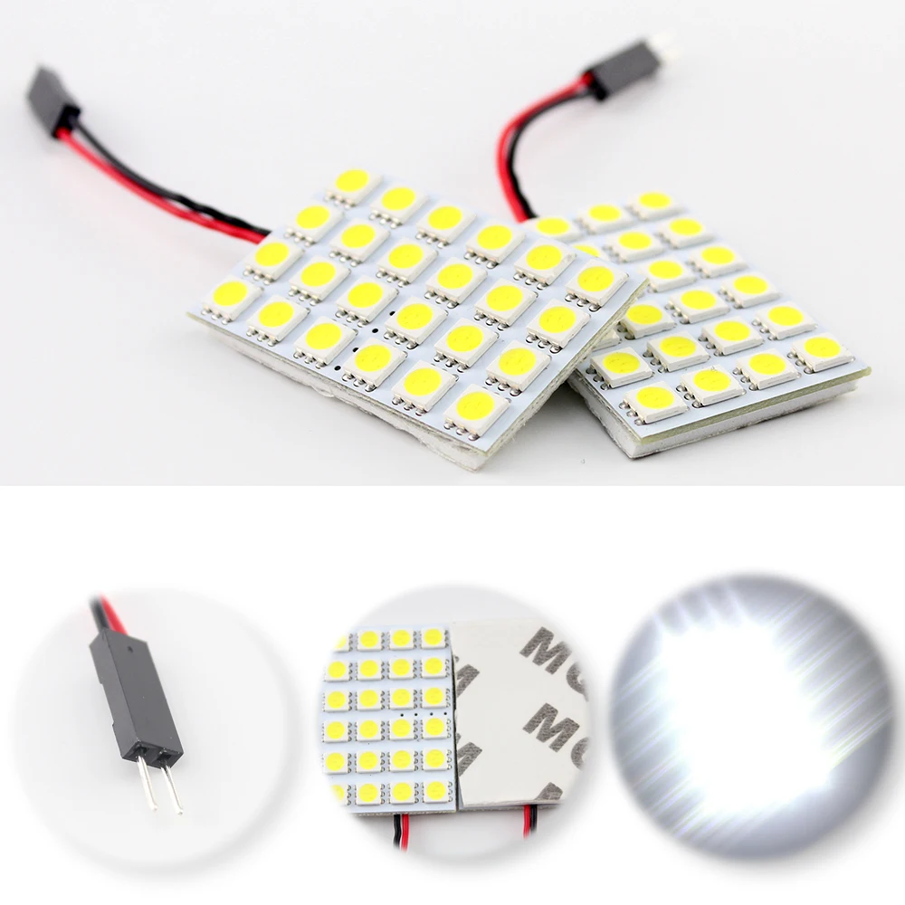 YM E Bright 50 шт./лот белые Светодиодные панельные лампы C5W 5050 24 SMD для