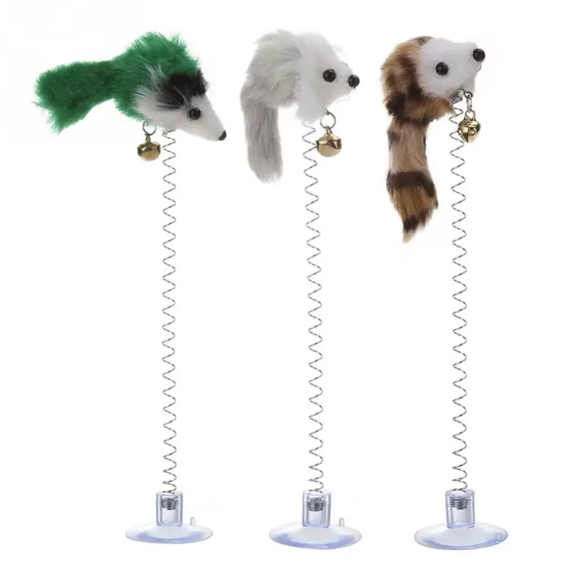 

Funny Cat Toys Elastic Feather False Mouse Bottom Sucker Toy for Cat Kitten Playing Pet Seat Scratch Toy Pet Cat Supplies