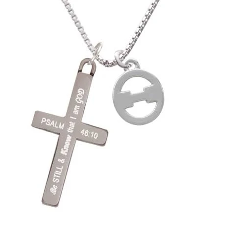 Large Greek Letter - Theta - - Be Still and Know - Cross Necklace (1)
