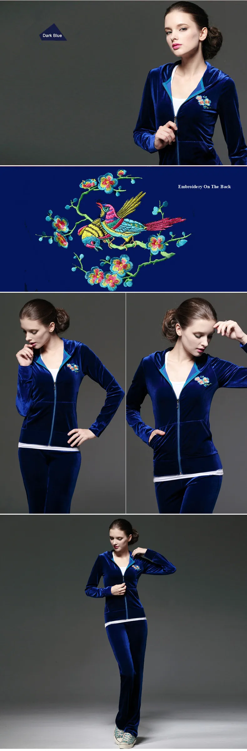 UMLIFE Sports Suit Women Velvet Tracksuit 2017 New Fitness Sport Casual Set Embroidery Fashion Jogging Suit Femme Track Suit  (12)