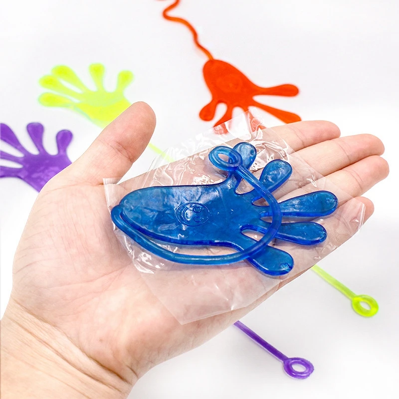 

5PCS Funny Squishy Sticky Hands Slap Palm Sticky Elastically Stretchable Sticky Colorful Squishies Novelty Toy For Kids Fun Joke