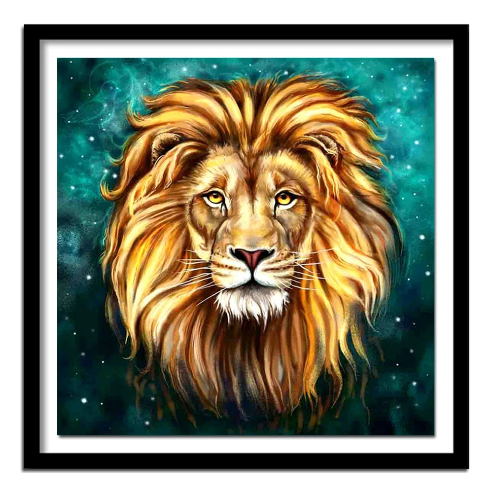 

Diamond Embroidery Lion Series Resin Crystal Wall Art Diamond Cross Stitch Animal Needlework Handmade Gift