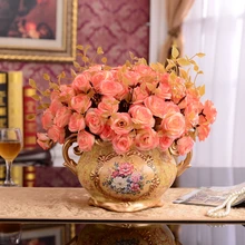 Стильный журнальный столик, украшение стола для гостиной, декоративная ваза домашняя мебель, большие украшения в стиле ретро с белым цветком