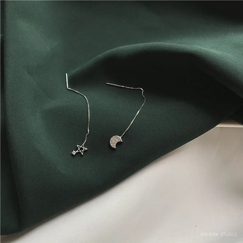 

Newest Shiny Crystal Star Moon Earrings Charming Earrings For Women Temperament 2019 Fashion Jewelry