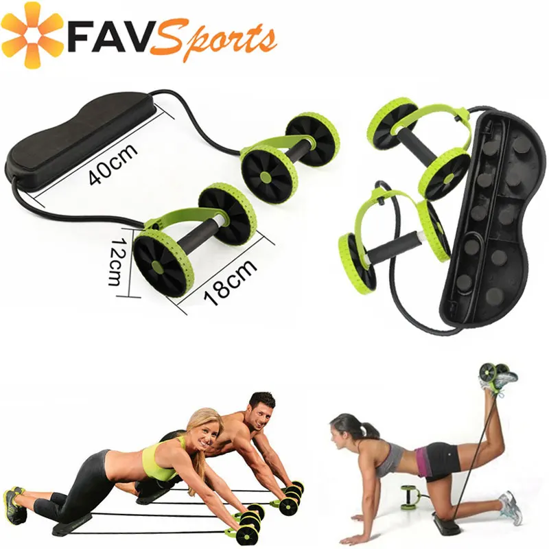 

Favsports AB Rollers Home Gym Fitness Muscle Trainer Double Abdominal Wheel Ab Rollers Power Exercises Gym Arm Waist Leg Rollers
