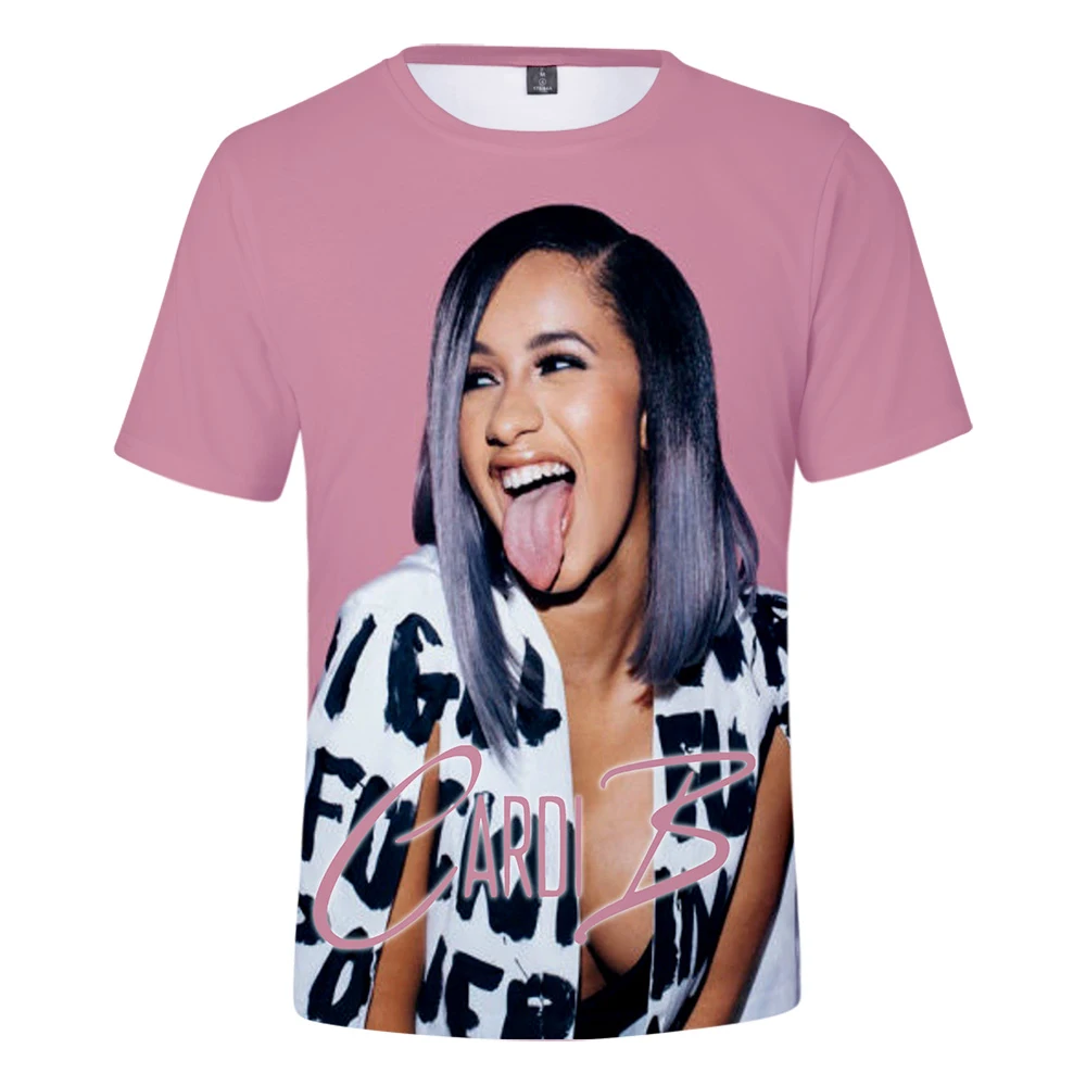 

New Arrive character idol Cardi B 3D t shirt women Men With Streetwear Style Hip Hop Harajuku 3D Cardi B women's t shirt