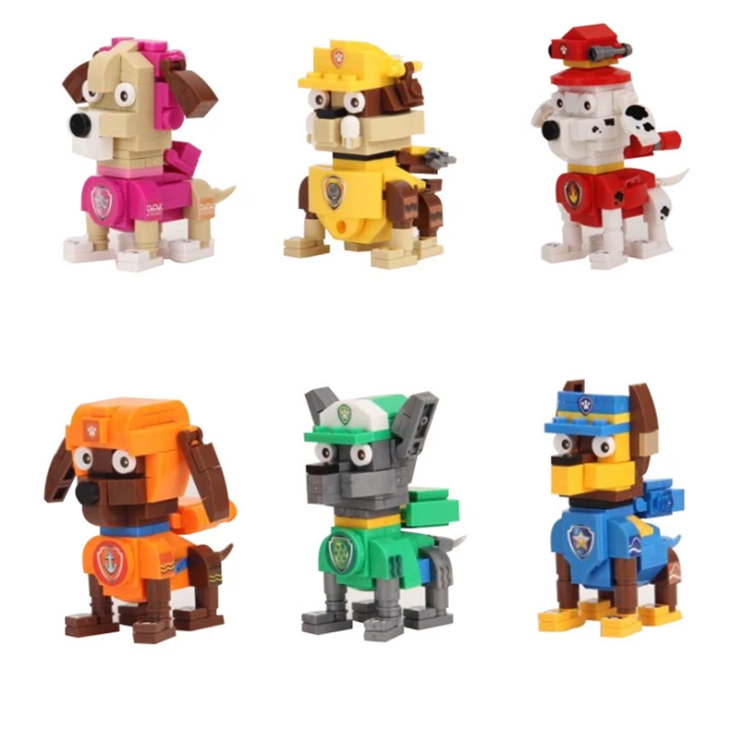 

The new Wang Wang team fight to insert small particles dog building blocks enlightenment interactive children's toy gifts