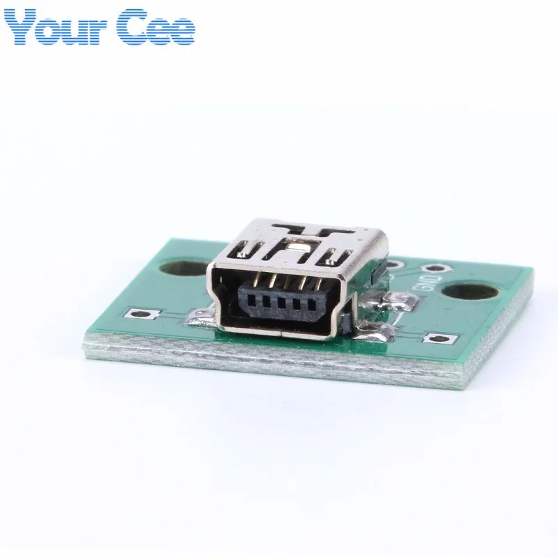 Mini USB to DIP Adapter Plate Converter for 2.54mm PCB Board DIY Power Supply Female head