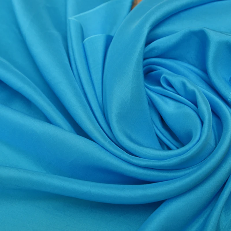 

pure silk fabric bright blue green color 60cm width sell by meter fashion garment