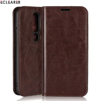 

ECLEARER Wallet Case For Nokia 6.1 Plus Genuine Leather Case For Nokia 6.1 Plus Cover Vintage Card Slots Stand Flip Phone Cases