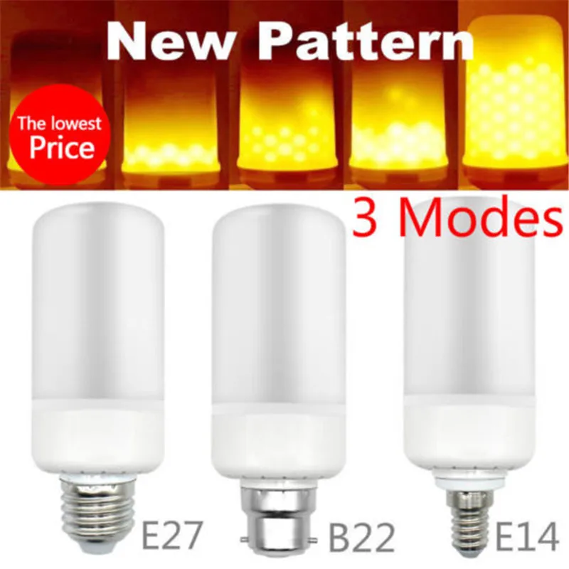 

E27 E14 B22 LED Burning Light Flicker Flame Lamp Bulb Fire Effect Decorative