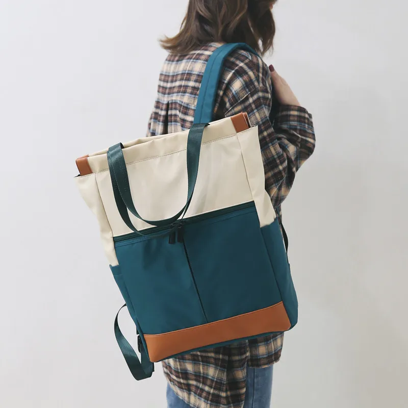 Японский винтажный рюкзак на плечо для девочек, женский водонепроницаемый большой рюкзак для ноутбука, школьные сумки для книг, черная сумка, Mochila - Цвет: Зеленый