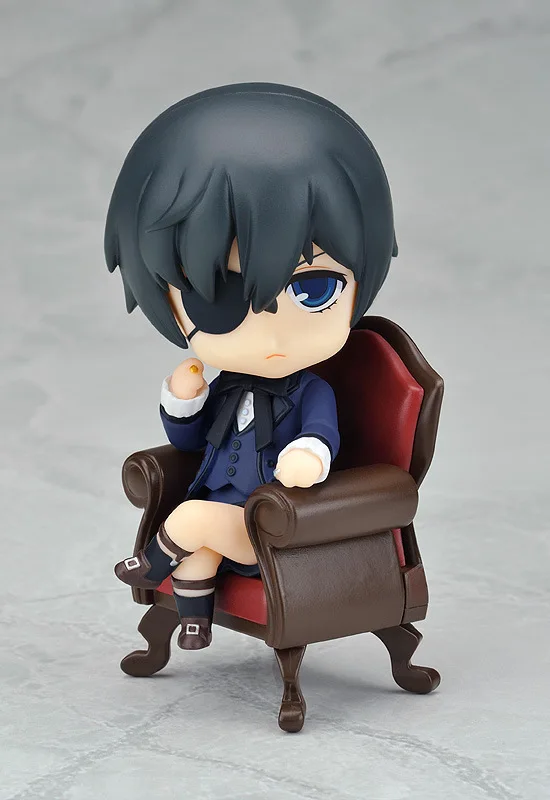 Huong Figura 10 см Nendoroid Carino Q versione Черный Дворецкий Ciel Phantomhive ПВХ Мобильный экшн фигурка