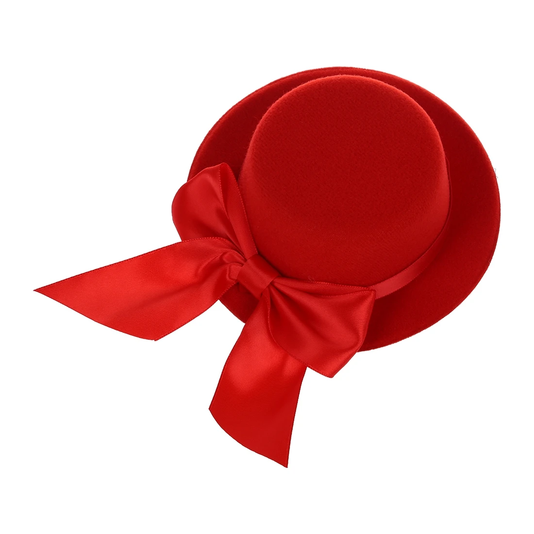 

Ladies Mini Top Hat Fascinator Burlesque Millinery w/ Bowknot - Red