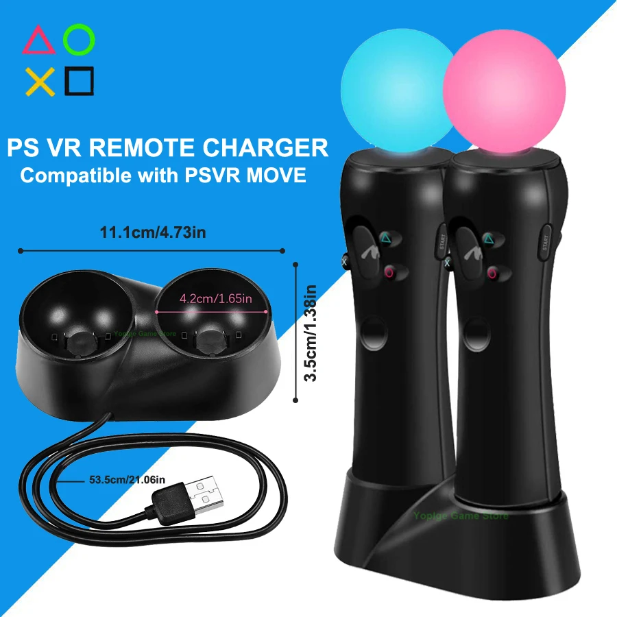 

PS4 PS VR Move Dual Controller USB Charger Gamepad Charging Dock Station for Sony Playstation 4 PSVR Move Accessories