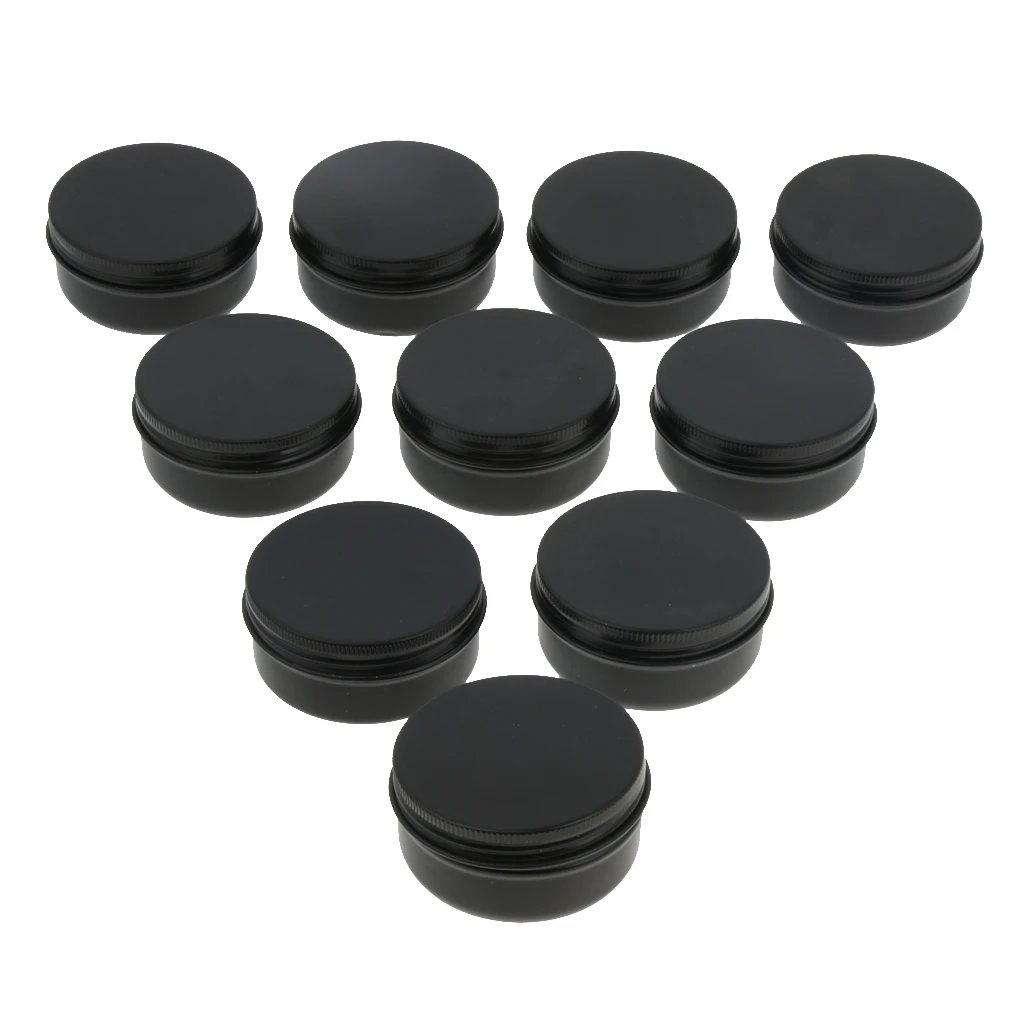 

10Pcs Lightweight Empty Metal Tin Jars Round Tin Containers with Screw Lid, Leakproof, for Lip Balm, Cosmetic, Candles or Tea