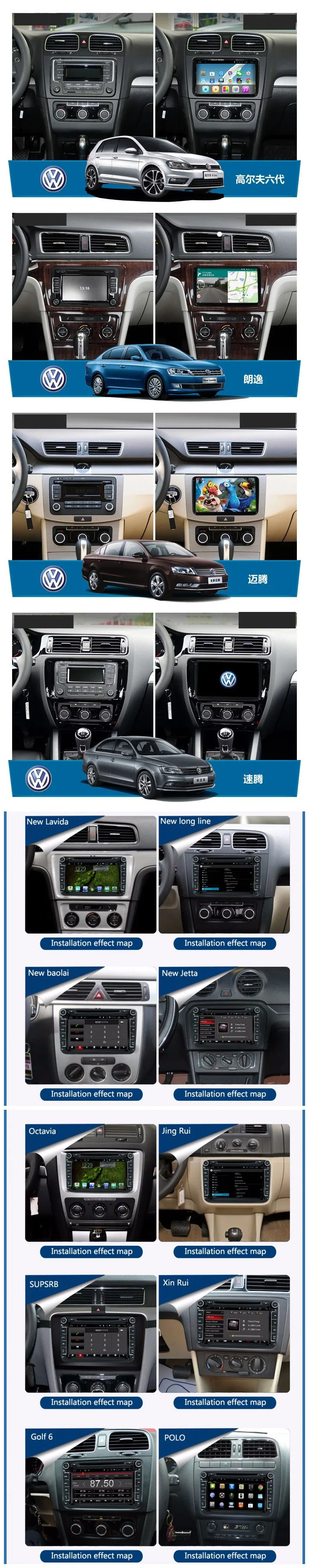 Perfect Android 8.1 New 8 Inch 2 DIN 1024*600 Car DVD GPS VW Passat B6 / B7 / B5/Passat CC/T5 T 5 /sharan/with WiFi Radio 3G /free map 8