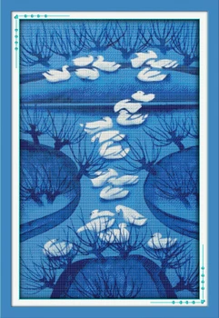 

Winter morning, counted printed on fabric DMC 14CT 11CT Cross Stitch kits,embroidery needlework Sets, Home Decor