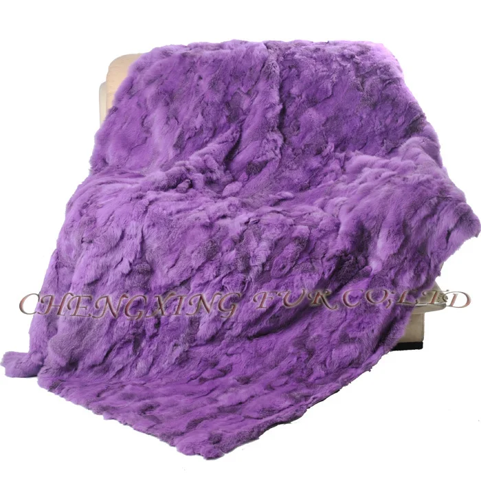 CX-D-12/Z 150x200 см заказное лоскутное покрывало из натурального меха кролика - Цвет: purple