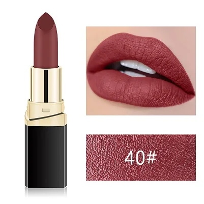 MISS ROSE Lipstick Matte Waterproof Make Up Long Lasting Lip Stick 42 Colors Easy To Wear Lipstick Lips Makeup Mate Lipstick - Цвет: 40