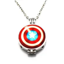 

New 1pcs/lot 27mm Captain America Shield Diffuser Lockets Pendant With (50cm)chain For Necklace Accessories