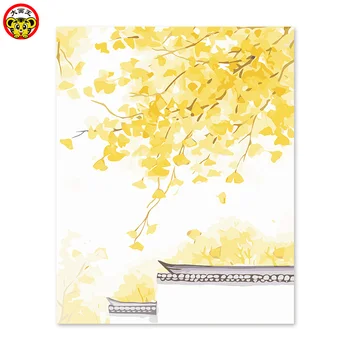 

painting by numbers art paint by number light flower fragrance leaves ginkgo leaf and the Chinese wall diy oil Chinese style