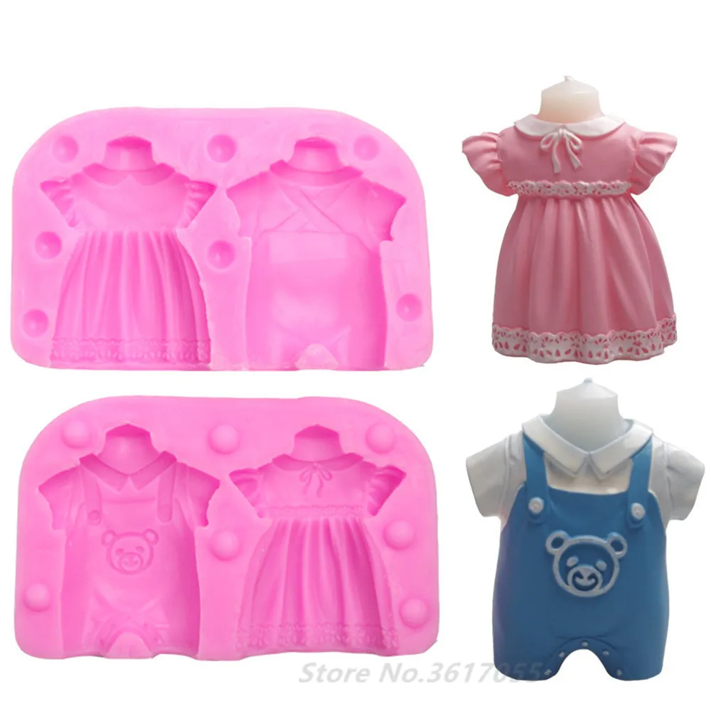 3D детская ткань Свеча Плесень мыло Плесень девочка и мальчик ткань силиконовая форма детский душ подарки на день рождения