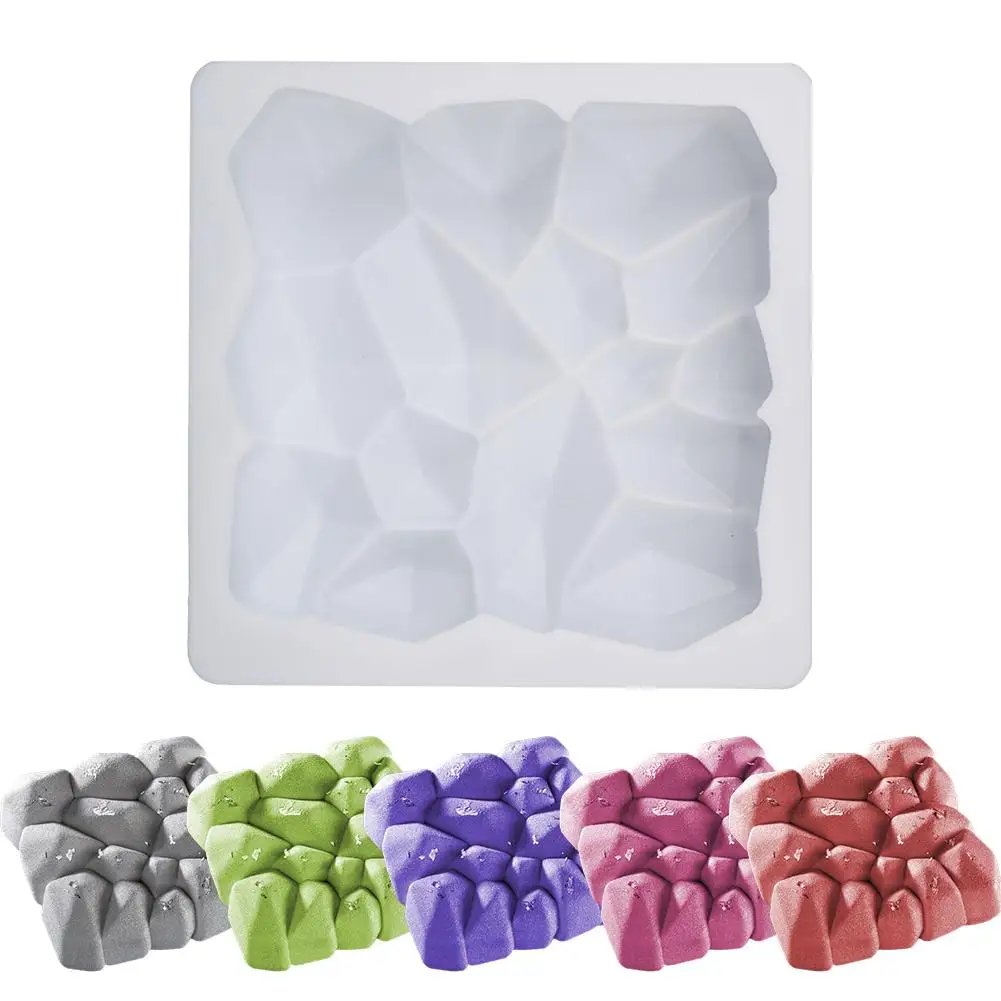 

Silicone Mold DIY Square Rock Mousse Cake Mould Kitchen Baking Tool Gardening Road Concrete Molds