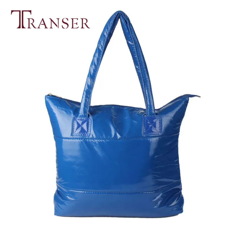 

TRANSER Female Large New Fashion Women Girl Space Bale Cotton Totes Handbag Feather Down Shoulder Bag High Quality Zipper Aug17
