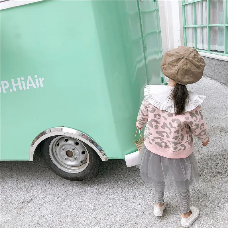 Cabolsa para o Bebê Bonito da Forma Primavera Nova Chegada Estilo Coreano Algodão All-match Manga Longa Leopardo-impresso Camisola Meninas 2020 14 Mamãe e Bebê