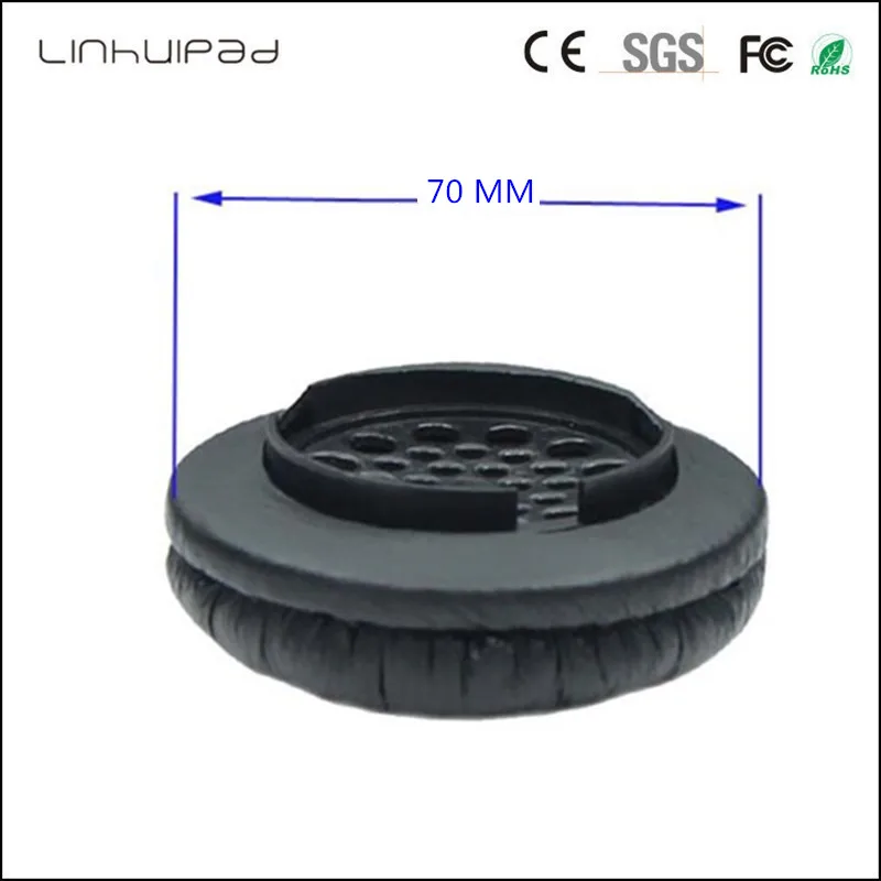 Linhuipad 70mm Headphone replacement leatherette ear pads Foam cushion covers For all 7cm headset 2 pairs Lot Free shipping