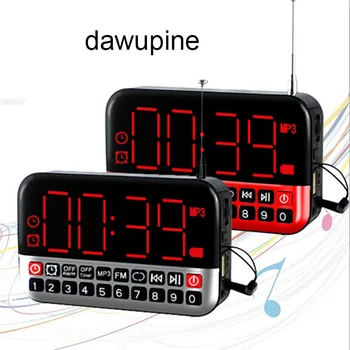 

dawupine Multi-function Mini Speaker Alarm Clock Radio MP3 Portable Audio Player SD Card USB Reader Slot FM Radio Li-ion Battery