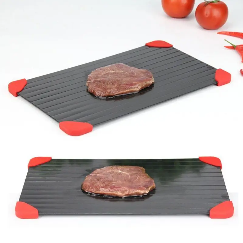 Defrost Tray Thaw Frozen Food Meat Fish In Minutes Home Defrosting Tray No Electricity Chemicals Microwave +Silicone Wrap Angles