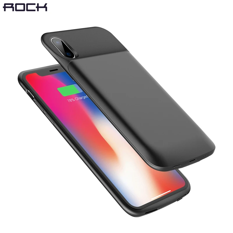 

ROCK 6000mAh Power Bank Case for iPhone X,Portable External Backup Battery Charger Case for iphone X