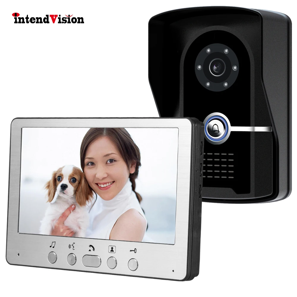 

Intendvision 7'' Intercom IR Camera Waterproof Door Phone System Support Unlock Electric lock-control SVE00036
