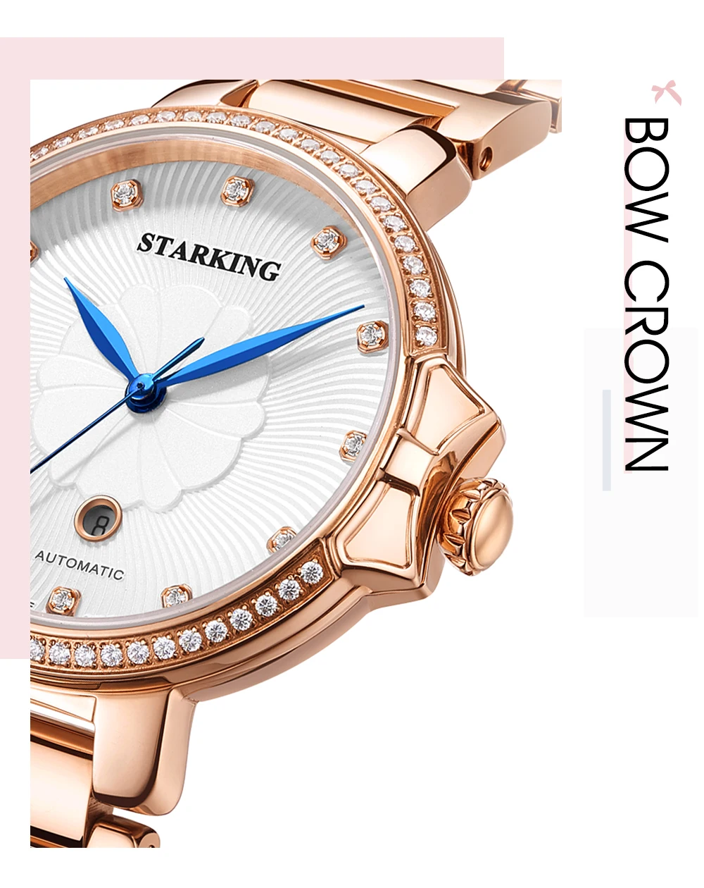 STARKING Роскошные ювелирные изделия женские часы сапфировые водонепроницаемые 5ATM Japan miyota movt автоматические механические наручные часы AL0267
