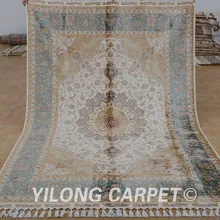 Yilong 5,6 'x8. 2' антикварные ручные персидские тебризские ковры бежевый синий ручной работы ковер в восточном стиле(1862