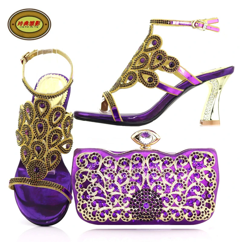 YH0547 High Quality Woman Shoes And Bag Set New African Style