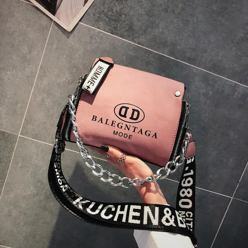 FEMALEE برميل على شكل الأزياء بو الجلود فرك Crossbody رسول حقائب إلكتروني واسعة حزام سلاسل تصميم دلو حقيبة كتف