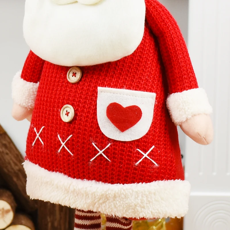 Новогодние куклы большого размера выдвижной Санта-Клаус снеговик лося игрушки рождественские фигурки Рождественский подарок для ребенка красный орнамент с рождественской елкой
